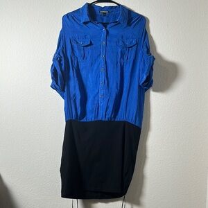 Express Women's Blue and Black Dress